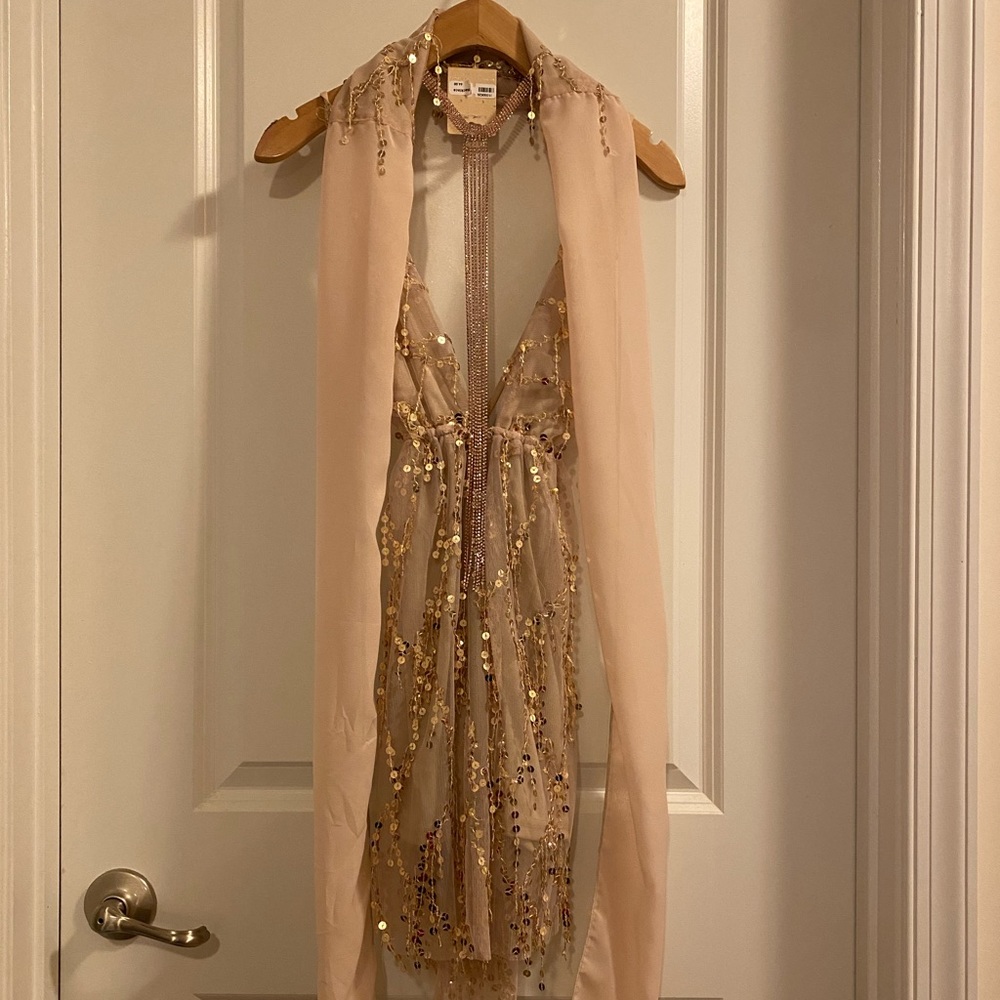 Sexy champagne party dress
